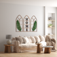 Gothic Botanical Window Wall Art Set of 3 Brown