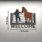 Man With A Horse Welcome Wall Art