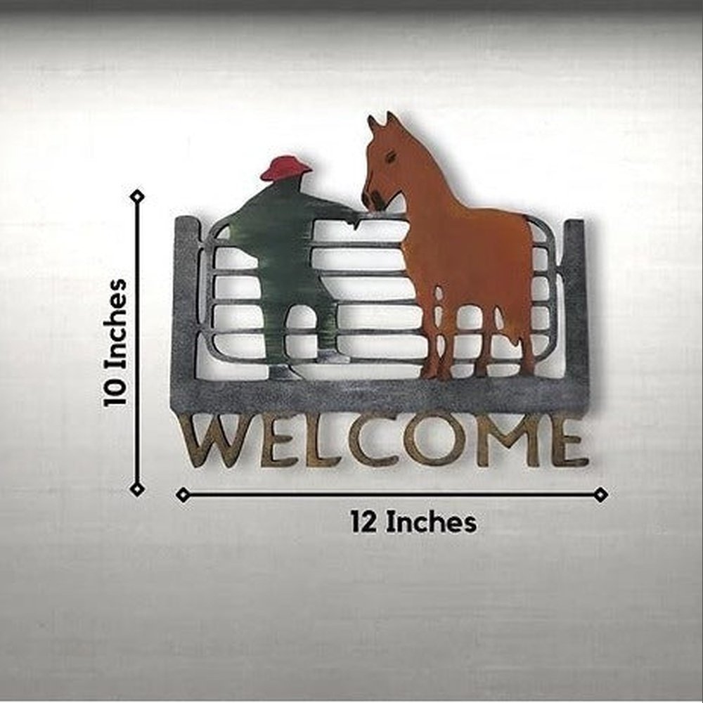 Man With A Horse Welcome Wall Art