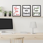 YES YOU CAN, JUST KEEP GOING, FOCUS ON GOOD Motivational Quotes Set of 3