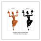 2 in 1 Color Tribal Women Wooden Gallery Wall Art Set of 4