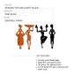 2 in 1 Color Tribal Women Wooden Gallery Wall Art Set of 4