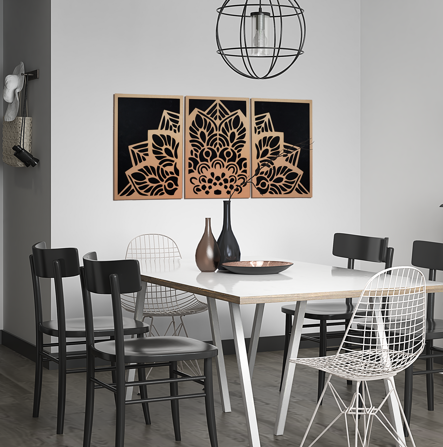 Mandala Wooden Wall Art Set of 3