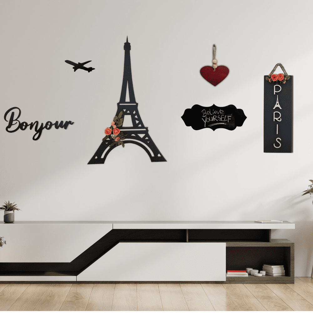 3d Wooden Paris Gallery Wall Panel Set of 6