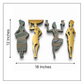 2 in 1 Rustic Green and Gold 3D Tribal Women 4 Pcs Wall Decor Art