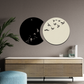 Flying Birds in Waning Gibbous and Full Moon Wooden Wall Art