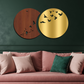 Flying Birds in Waning Gibbous and Full Moon Wooden Wall Art