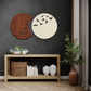 Flying Birds in Waning Gibbous and Full Moon Wooden Wall Art