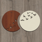 Flying Birds in Waning Gibbous and Full Moon Wooden Wall Art