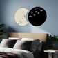 Flying Birds in Waning Gibbous and Full Moon Wooden Wall Art