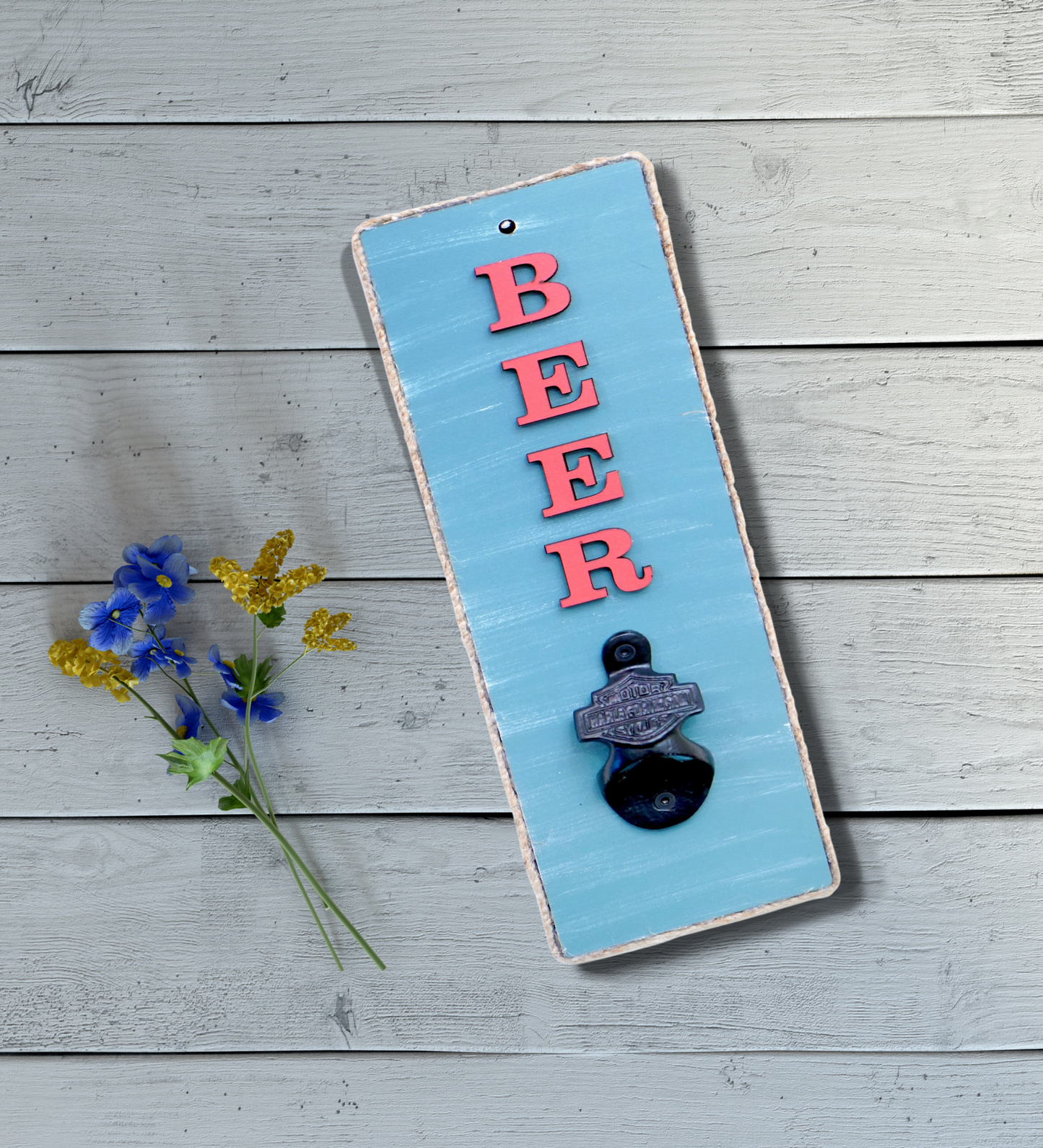 Beer Opener Rustic Blue