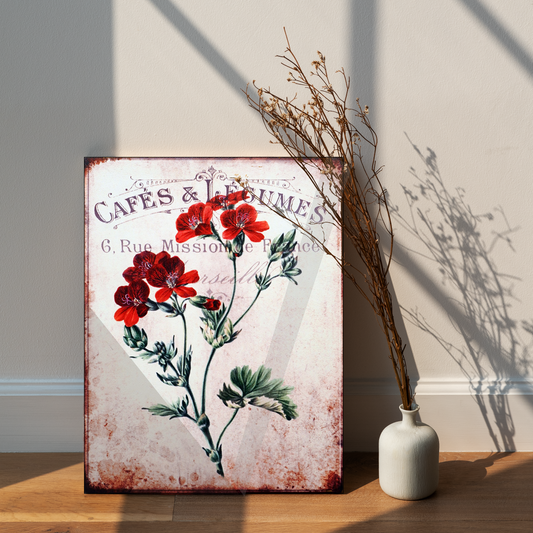 Café & Legumes Botanical Rustic Wall Art For Kitchen, Café, and Restaurant