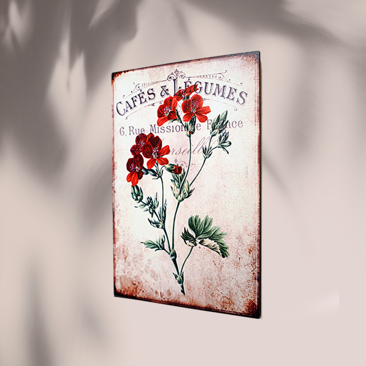 Café & Legumes Botanical Rustic Wall Art For Kitchen, Café, and Restaurant