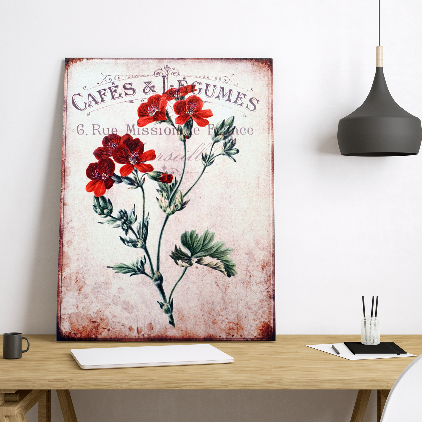 Café & Legumes Botanical Rustic Wall Art For Kitchen, Café, and Restaurant