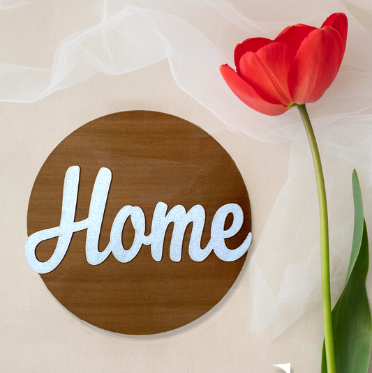 Home 3D Circle Wall Art With Sturdy Base and 3D Letters