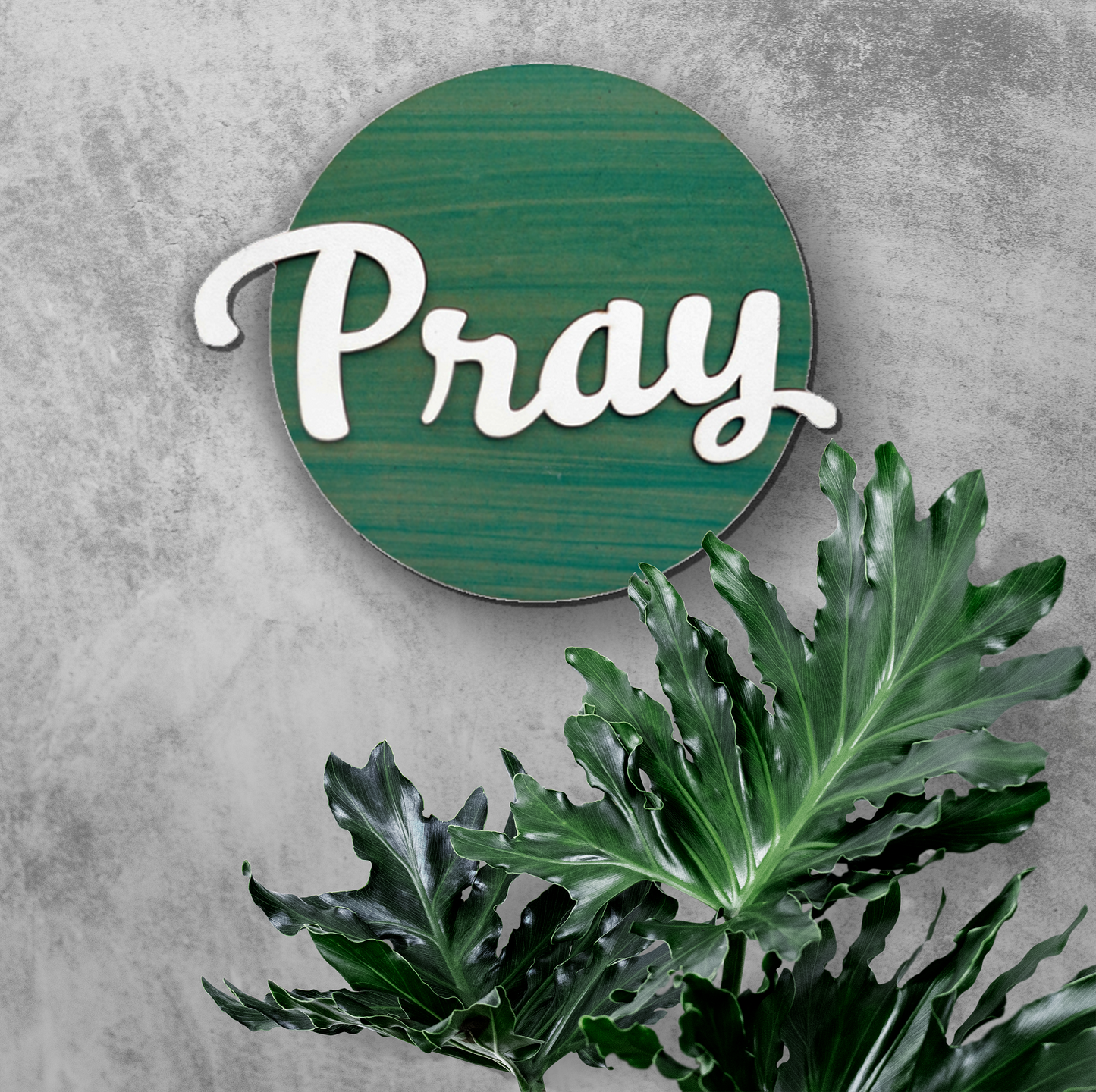 PRAY 3D Circle Wall Art With Sturdy Base and 3D Letters