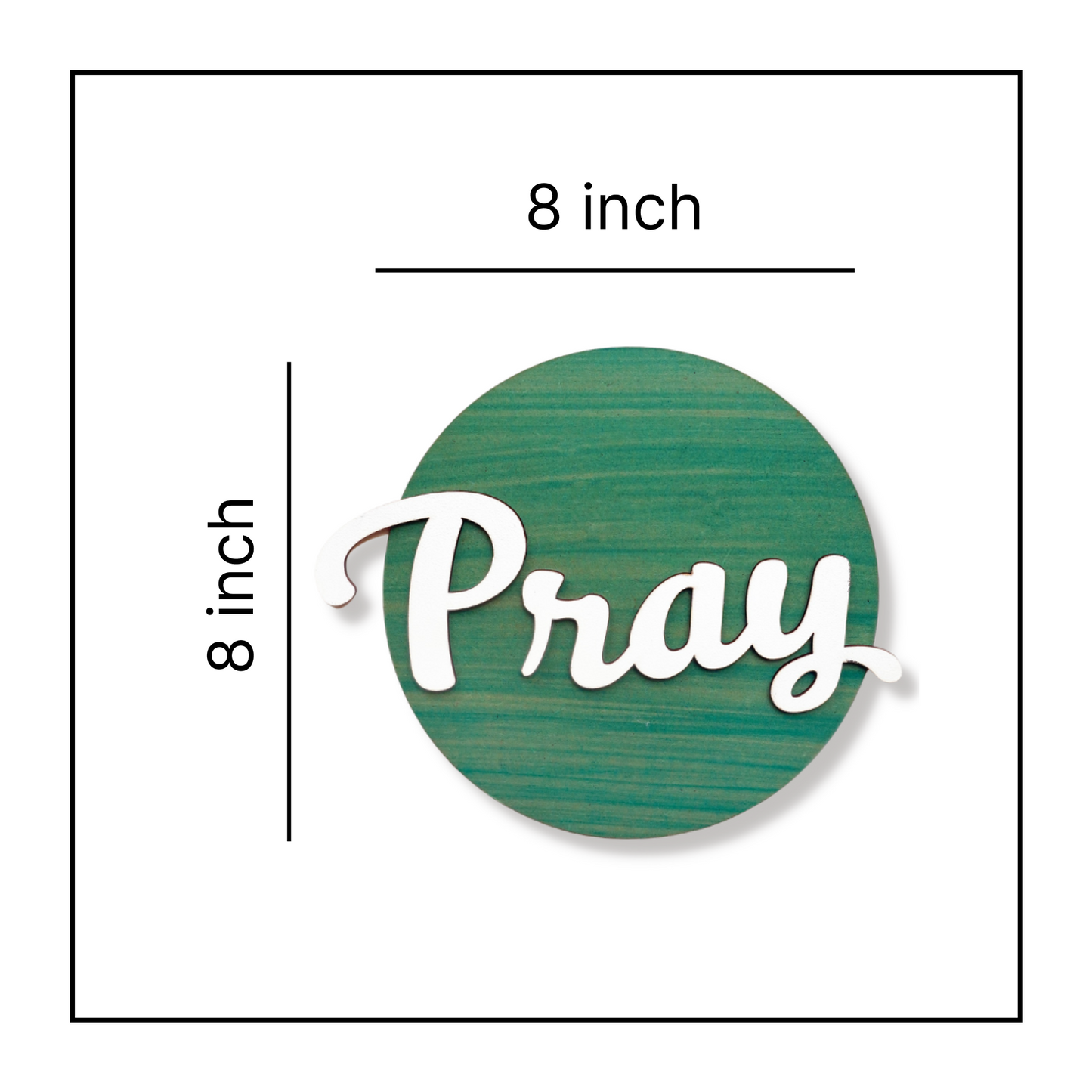 PRAY 3D Circle Wall Art With Sturdy Base and 3D Letters