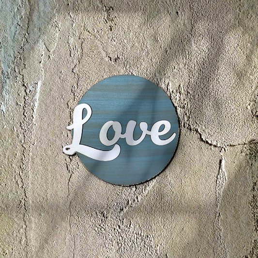 LOVE 3D Circle Wall Art With Sturdy Base and 3D Letters