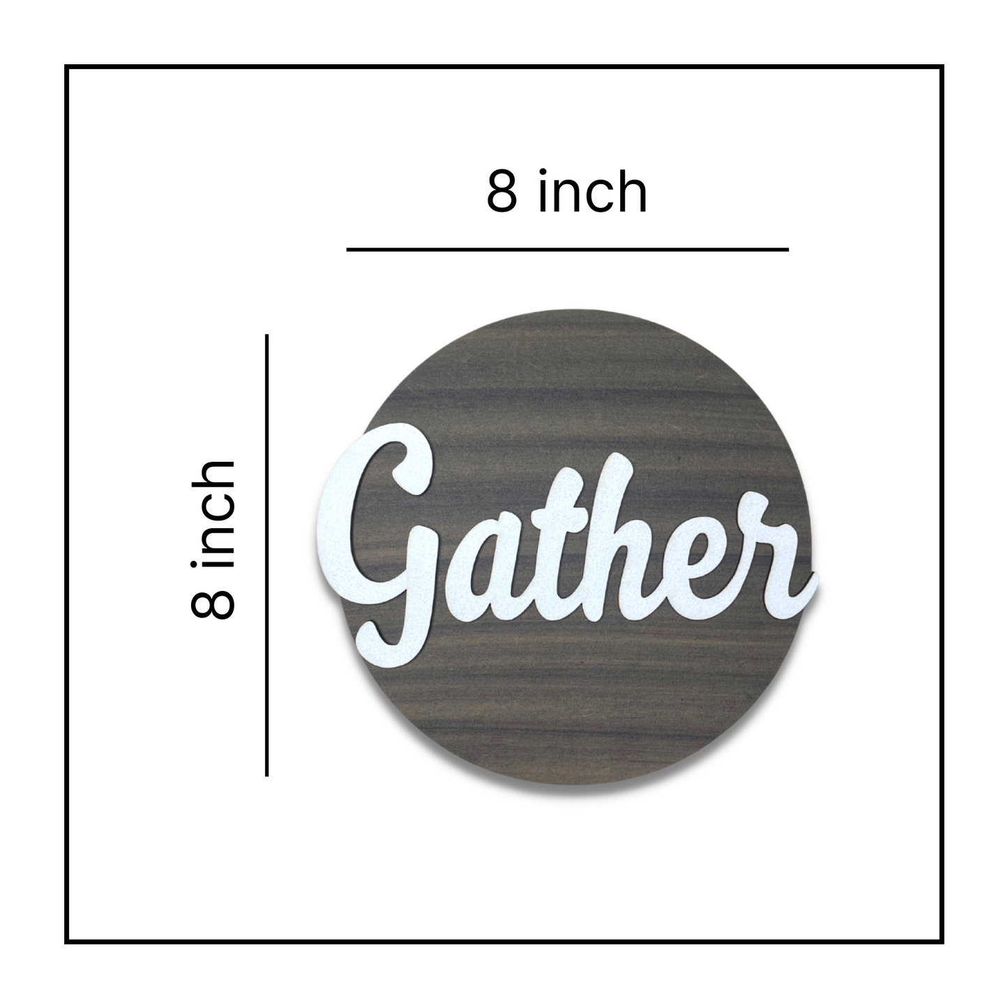 GATHER 3D Circle Wall Art With Sturdy Base and 3D Letters