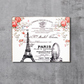 Rustic Paris Certificate With Eiffel Tower and Wheel Roller Wall Art