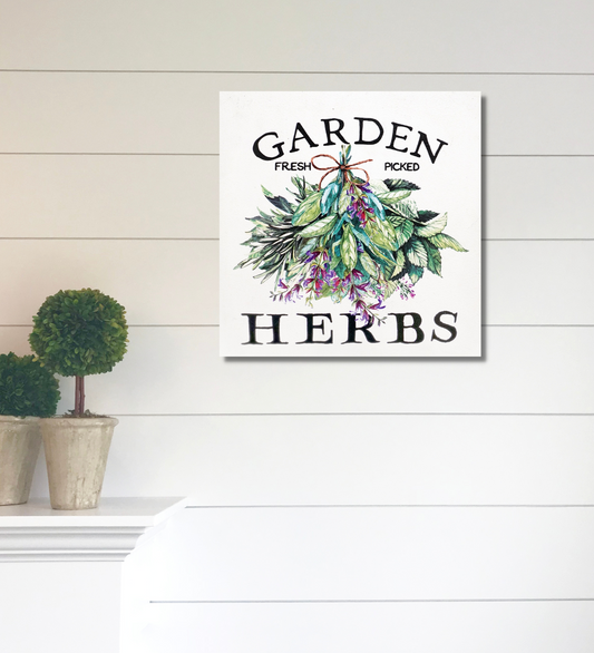 Garden Herbs Rustic Wall Art