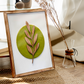 Botanical Modern Wooden Wall Frame Art Blue