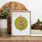 Botanical Modern Wooden Wall Frame Art Blue