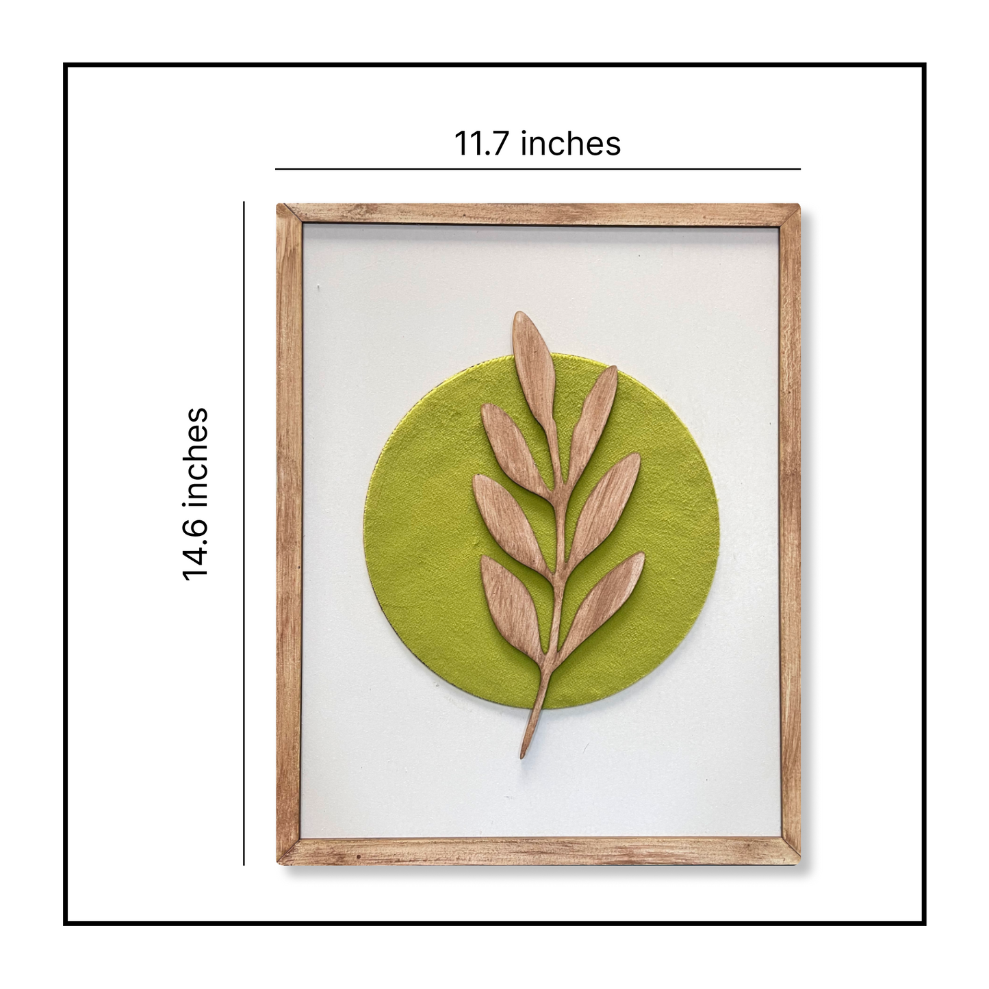 Botanical Modern Wooden Wall Frame Art Green