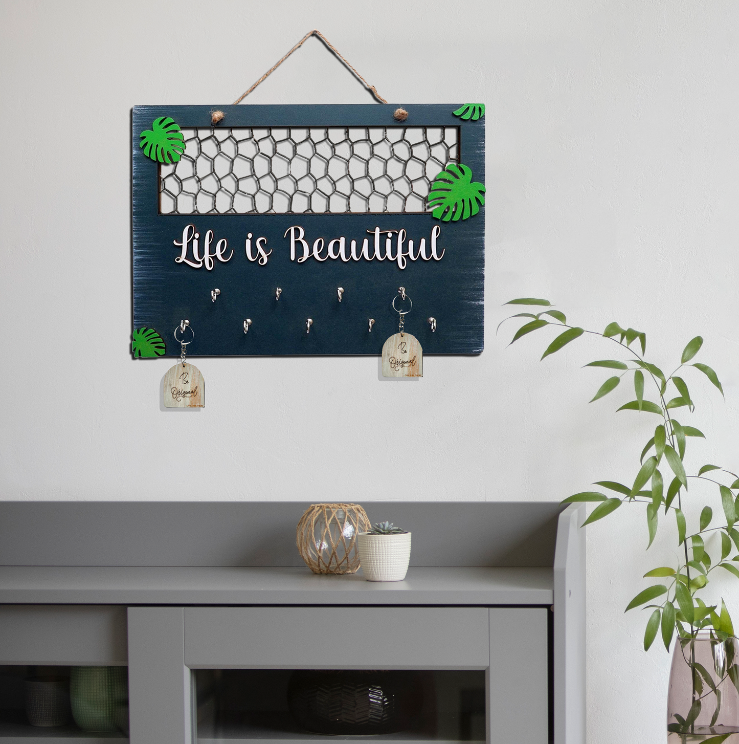 Multipurpose Life is Beautiful Wooden Hanging Wall Art For Home Decoration