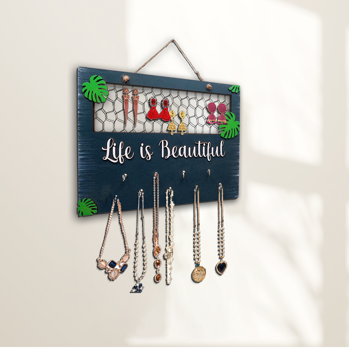 Multipurpose Life is Beautiful Wooden Hanging Wall Art For Home Decoration