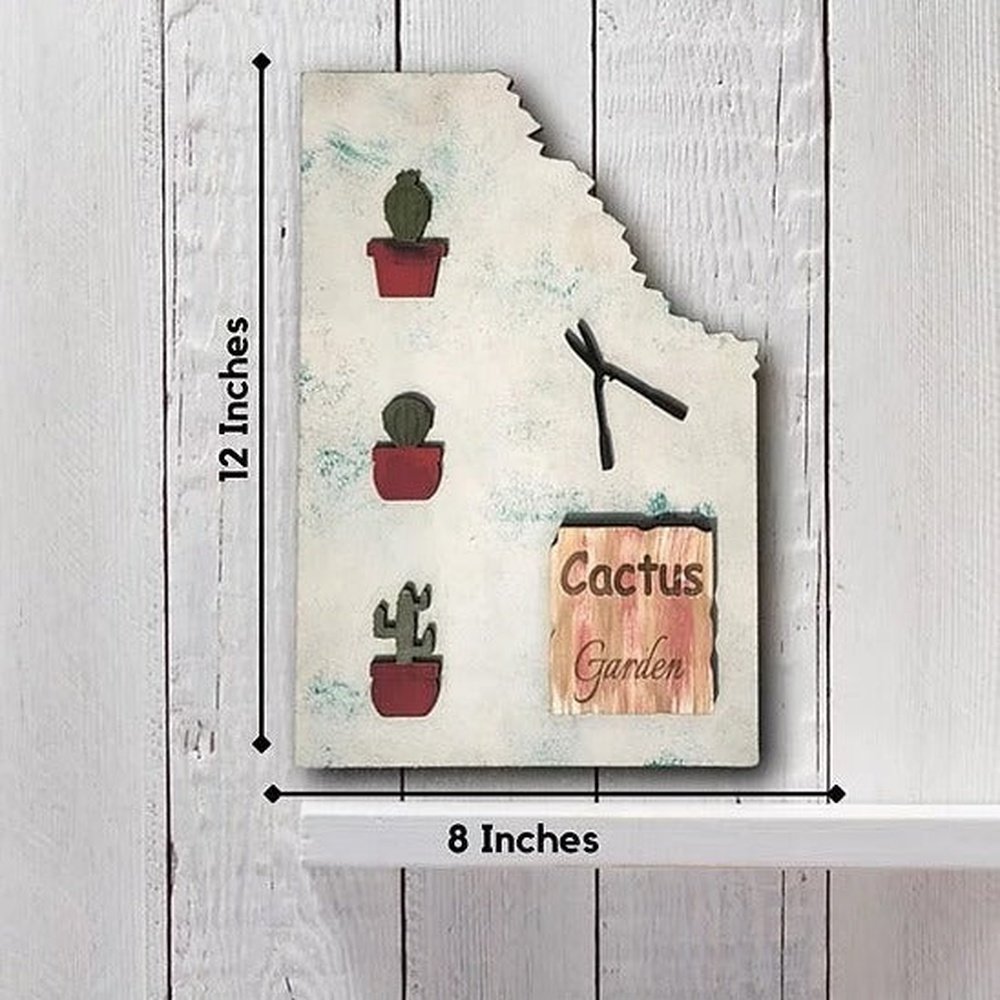 3D Rustic Cactus Garden Wall Decor