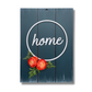 Home With Roses Rectangular Rustic Blue 3D Wooden Wall Art