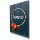 Home With Roses Rectangular Rustic Blue 3D Wooden Wall Art