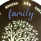 Family Quote With Tree Backlight Wooden Wall Art
