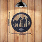 3D Wooden Couple With Horse Ranch Wall Hanging-Black & Silver