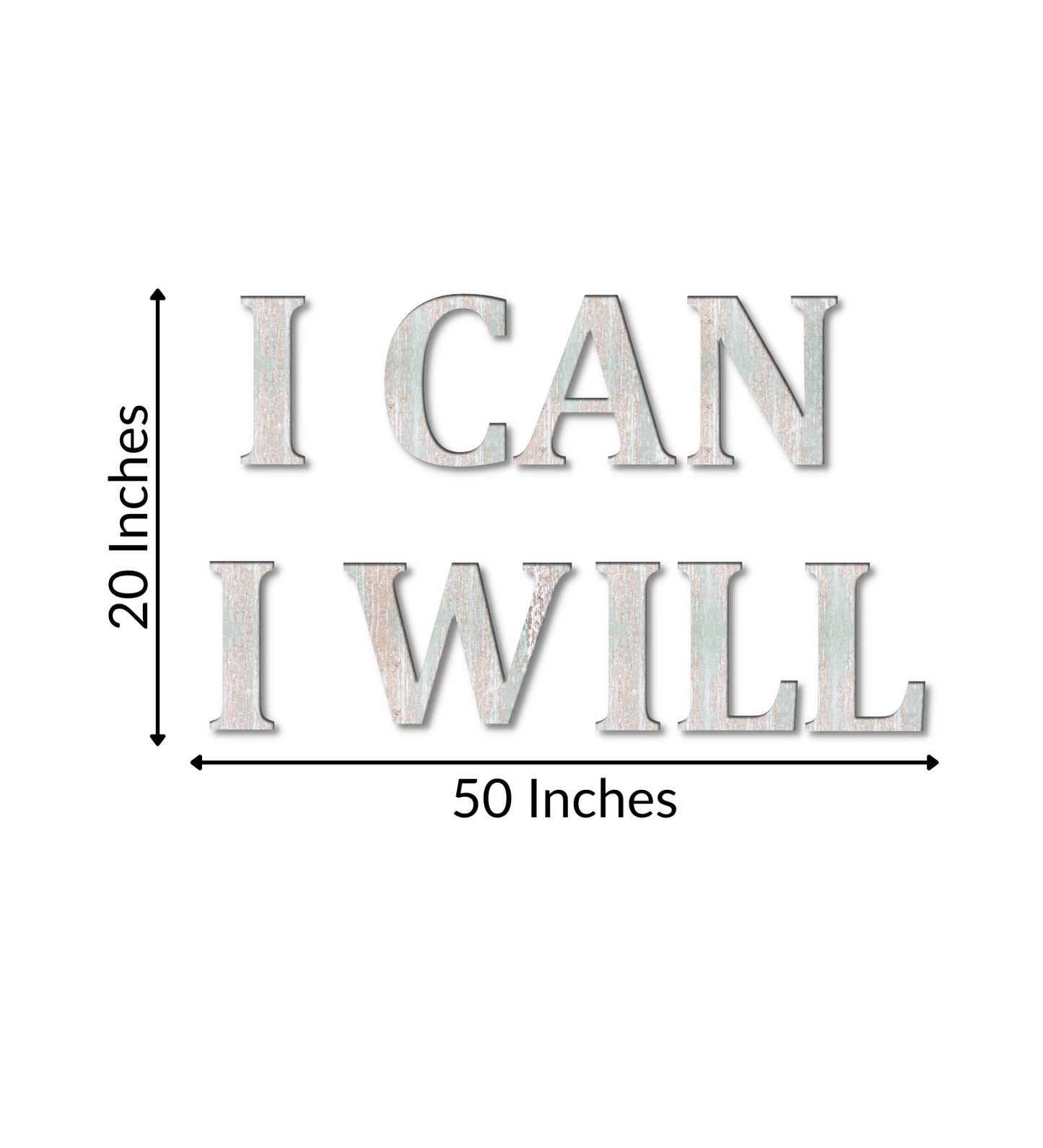 I CAN I WILL Motivational Quote 3D Wooden Art