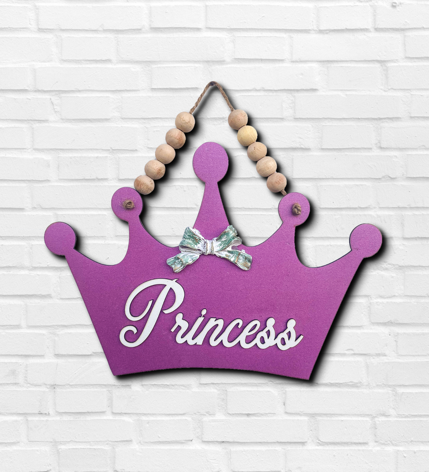 Princess Crown Wooden Wall Door or Wall Hanging Art