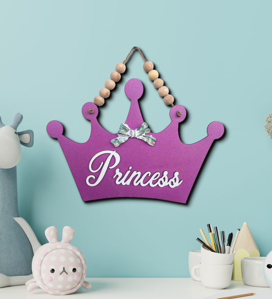 Princess Crown Wooden Wall Door or Wall Hanging Art