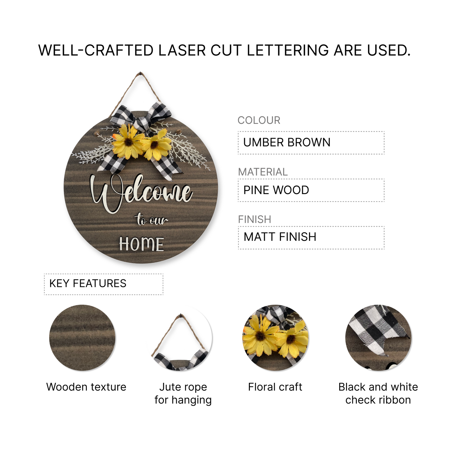 Welcome To Our Home Hanging Home Décor 12 Inches