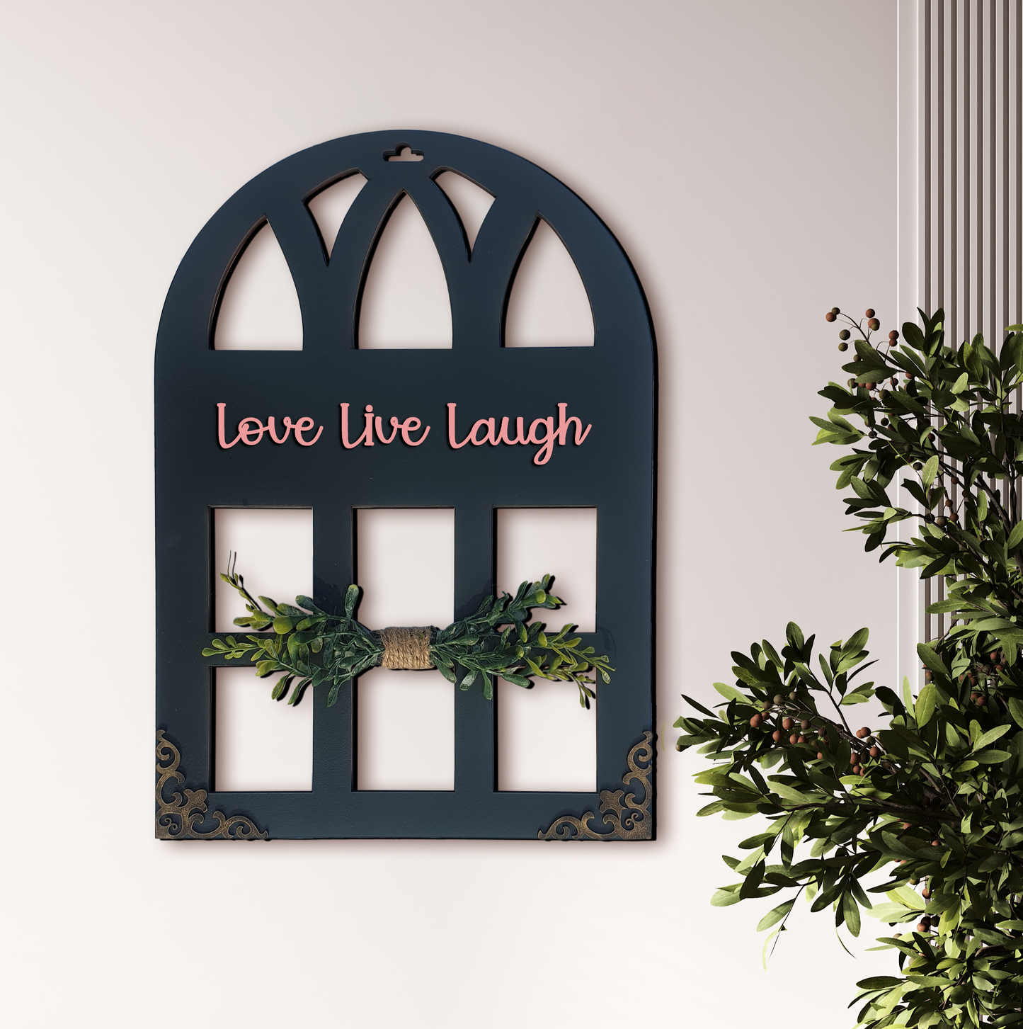 Blessed Window Wall Art Stone Grey