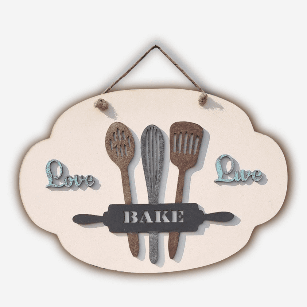 Love, Live and Bake Quote Kitchen Wall Art