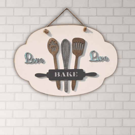 Love, Live and Bake Quote Kitchen Wall Art