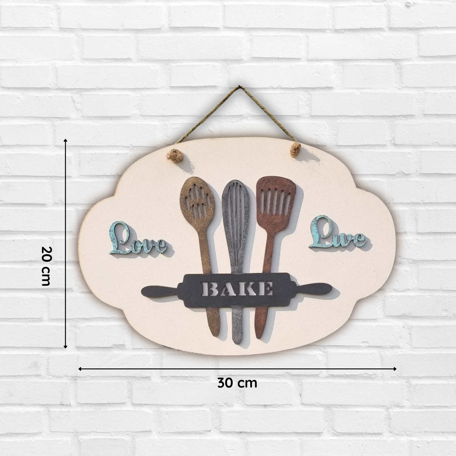 Love, Live and Bake Quote Kitchen Wall Art For Personalization