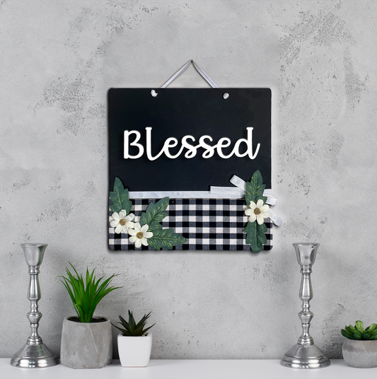 Blessed Wall Decor Wooden Hanging Wall Art