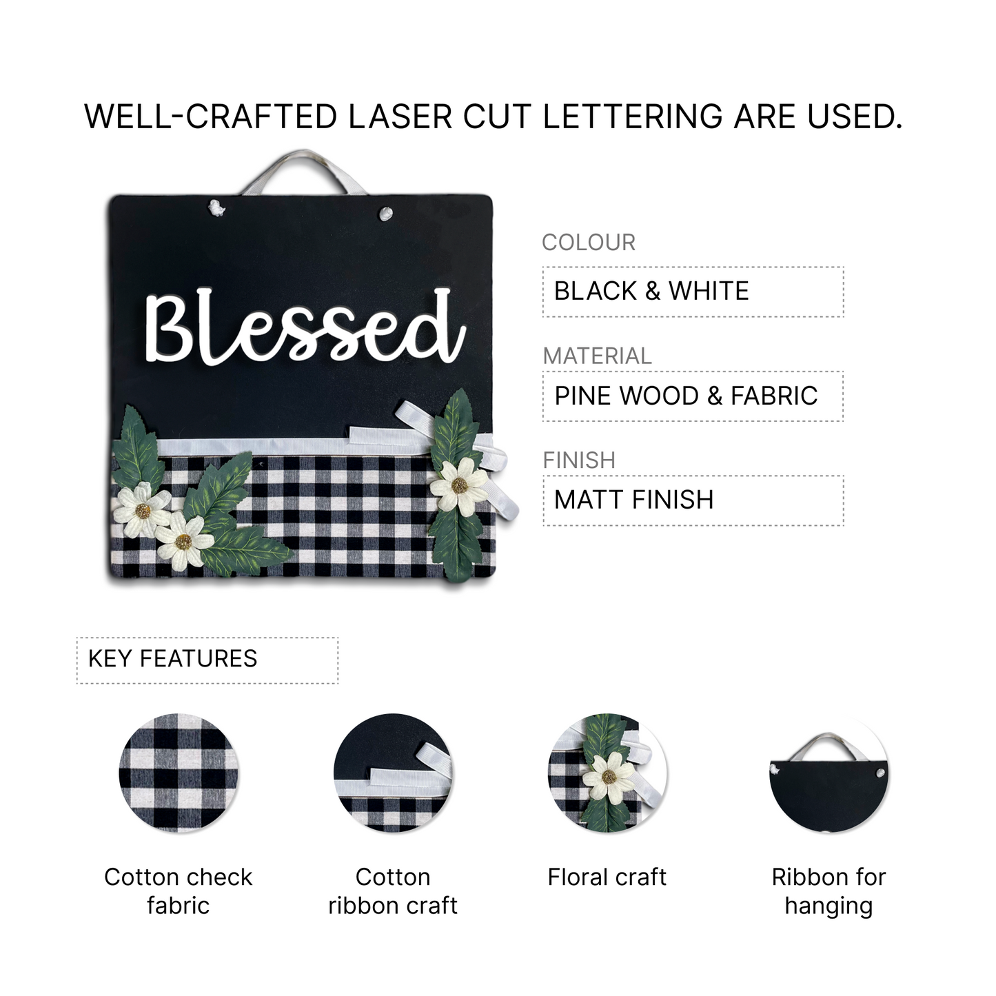 Blessed Wall Decor Wooden Hanging Wall Art
