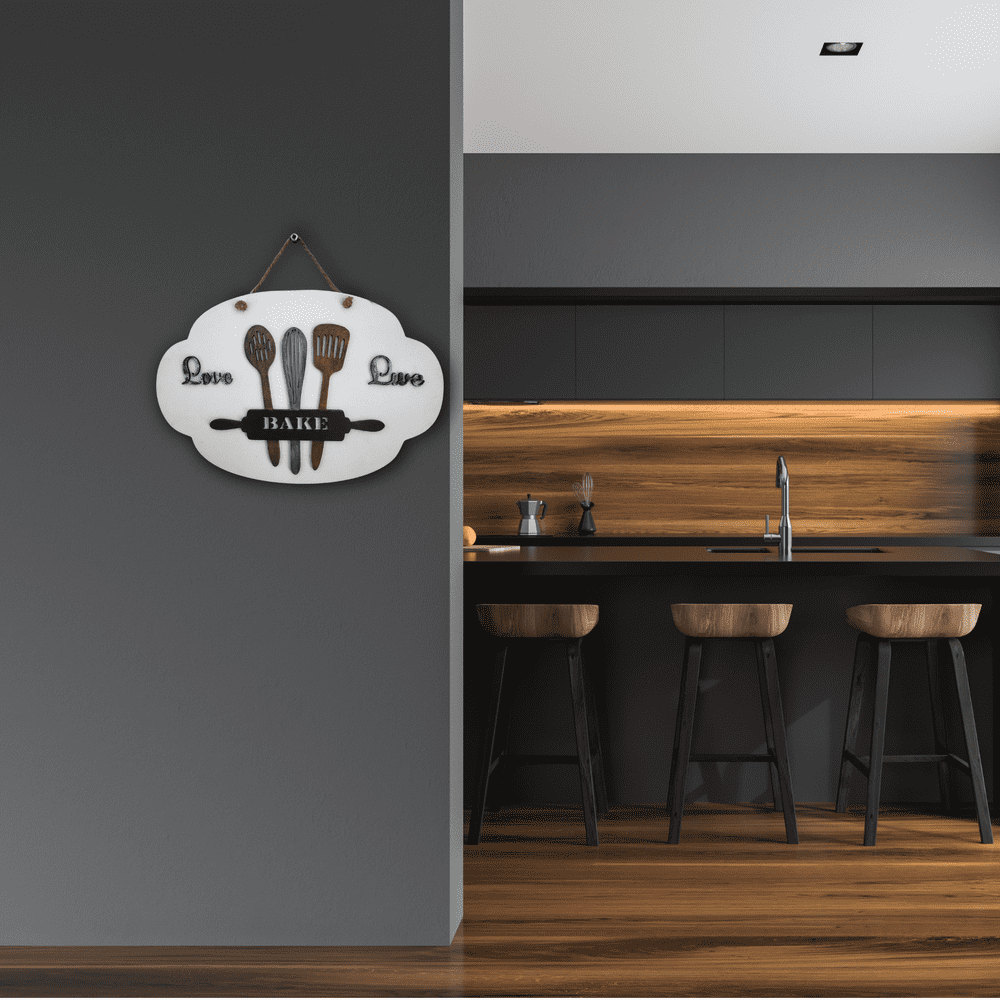Love, Live and Bake Quote Kitchen Wall Art For Personalization