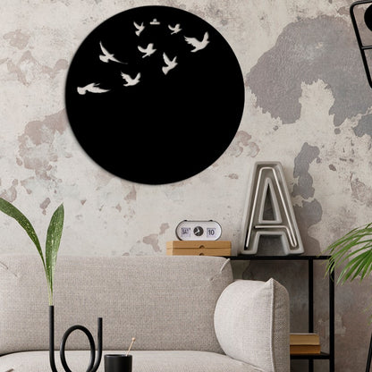 Flying Birds Moon 3D Wooden Wall Hanging Decor