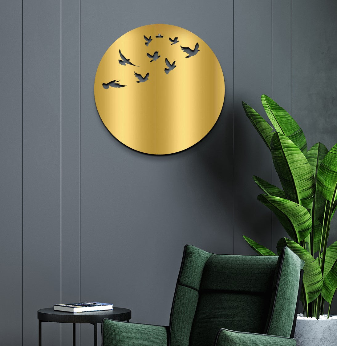 Flying Birds Moon 3D Wooden Wall Hanging Decor