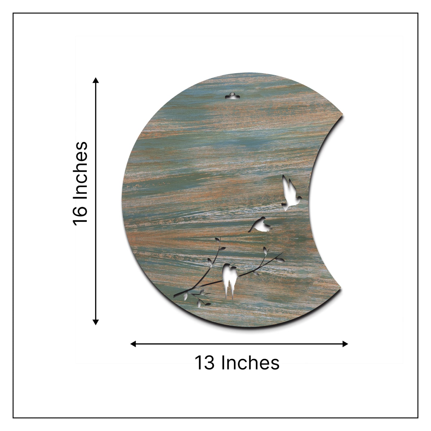 Flying Birds Half Moon 3D Wooden Wall Hanging Decor