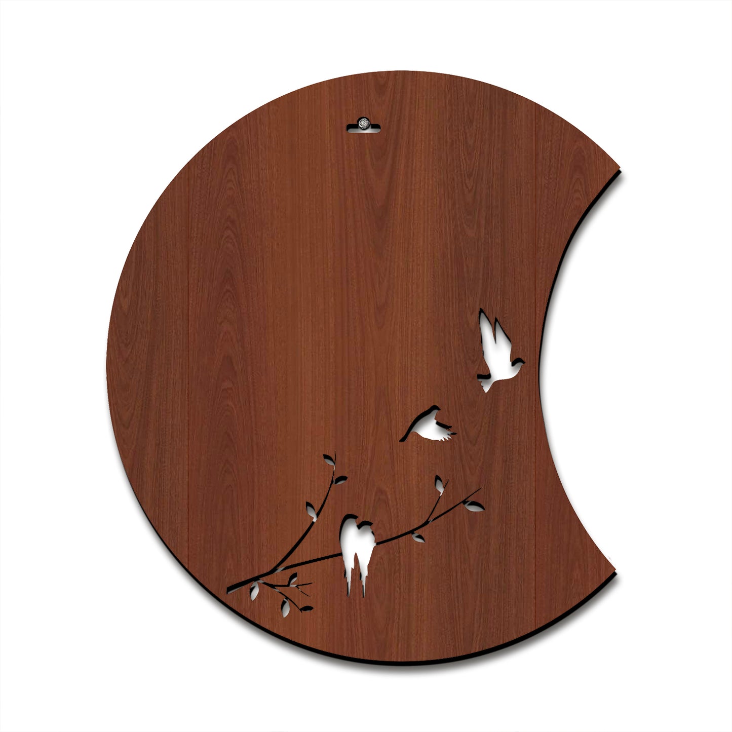 Flying Birds Half Moon 3D Wooden Wall Hanging Decor